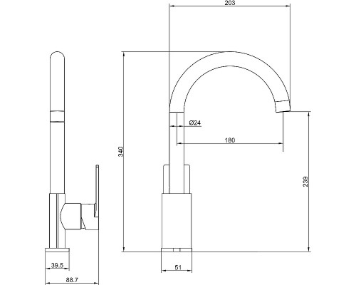 Смеситель для кухни beWash Purify BVMM0KT500 Хром