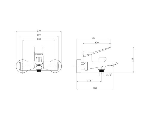 Смеситель для ванны beWash Ripple BVMM0BT135 Хром