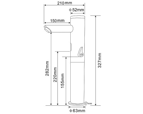 Смеситель для раковины beWash Photocell BWAM0BH808LR Хром