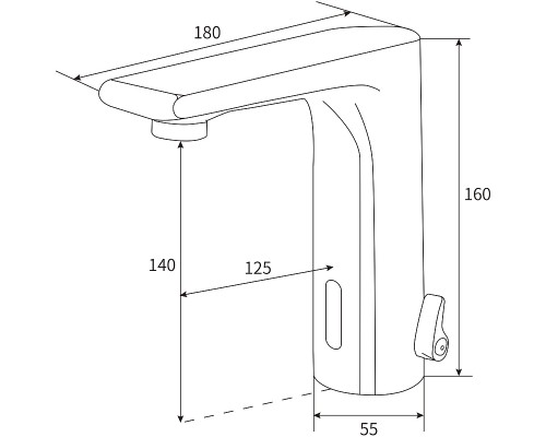 Смеситель для раковины beWash Photocell BWAM1BS8039 Черный матовый