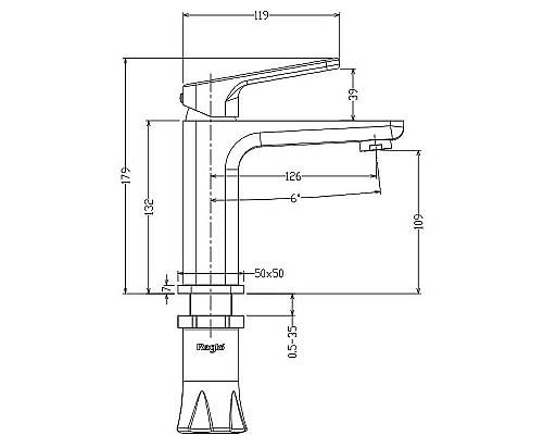 Смеситель для раковины Raglo R51.10.03 Золото матовое