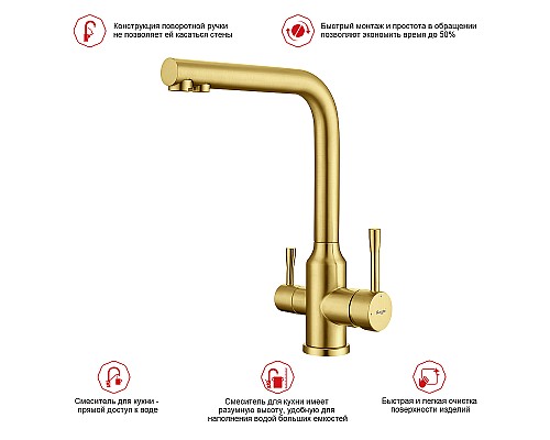 Смеситель для кухни Raglo R81.61.03 Золото матовое