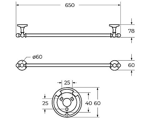 Полотенцедержатель Art&Max Antic Crystal AM-2624SJ-Br Бронза