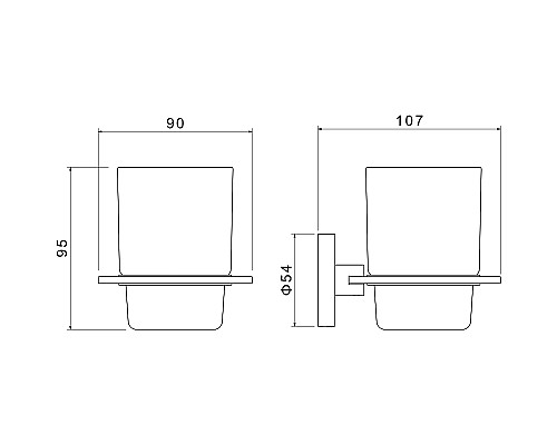 Стакан для зубных щеток Aquatek Оберон AQ4204MB Черный матовый