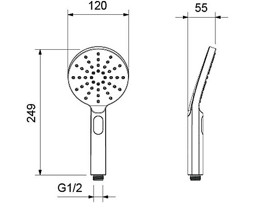 Ручной душ Aquatek Оберон Select 120 3 jet AQ2006CR Хром