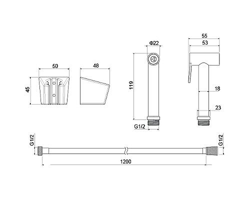 Гигиенический душ Aquatek AQ2054CR Хром