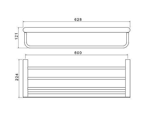 Полка для полотенец Aquatek Лира AQ4415CR Хром