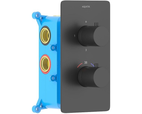 Смеситель для душа Aquatek Европа AQ1393MB с термостатом Черный матовый