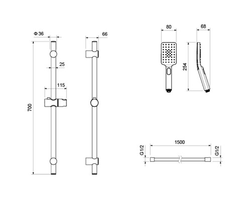 Комплект смесителей Aquatek Лира AQ1431CR Хром
