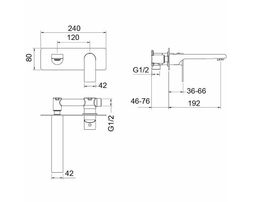 Смеситель для раковины Aquatek Лира AQ1413MB Черный матовый
