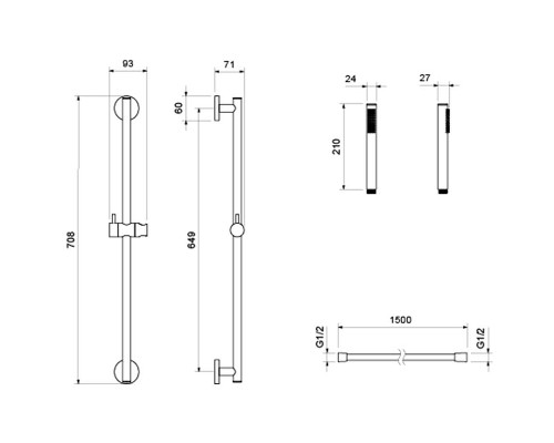 Смеситель для душа Aquatek Европа AQ1332MB Черный матовый