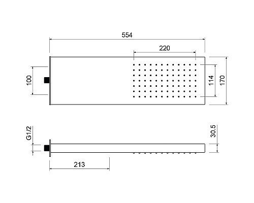 Верхний душ Aquatek AQ2084MB Черный матовый