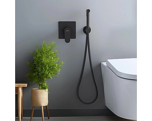 Гигиенический душ со смесителем Aquatek Оберон AQ1219MB Черный матовый
