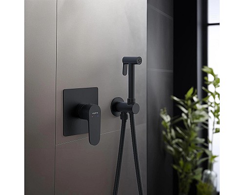 Гигиенический душ со смесителем Aquatek Оберон AQ1219MB Черный матовый