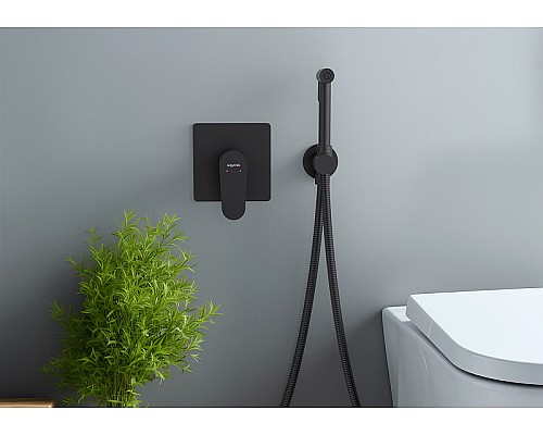 Гигиенический душ со смесителем Aquatek Оберон AQ1219MB Черный матовый