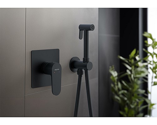 Гигиенический душ со смесителем Aquatek Оберон AQ1219MB Черный матовый