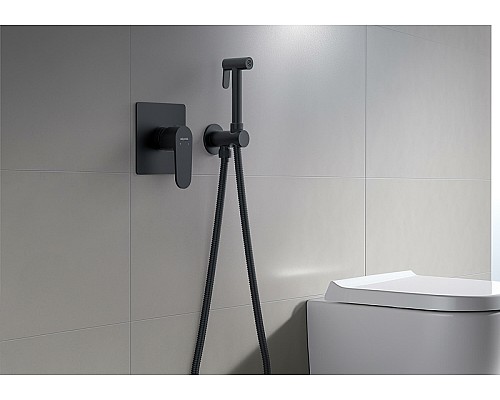 Гигиенический душ со смесителем Aquatek Оберон AQ1219MB Черный матовый