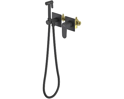 Гигиенический душ со смесителем Aquatek Оберон AQ1220MB Черный матовый