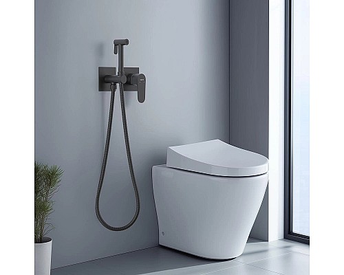 Гигиенический душ со смесителем Aquatek Оберон AQ1220MB Черный матовый