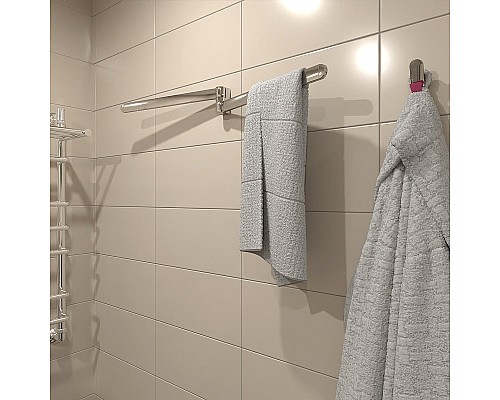 Полотенцедержатель Altasan Лотос ЛТ61Х двойной поворотный Хром