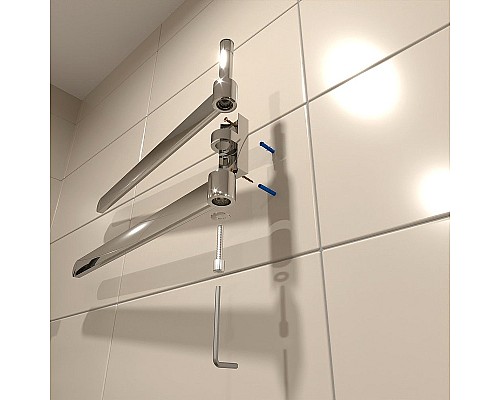 Полотенцедержатель Altasan Лотос ЛТ61Х двойной поворотный Хром