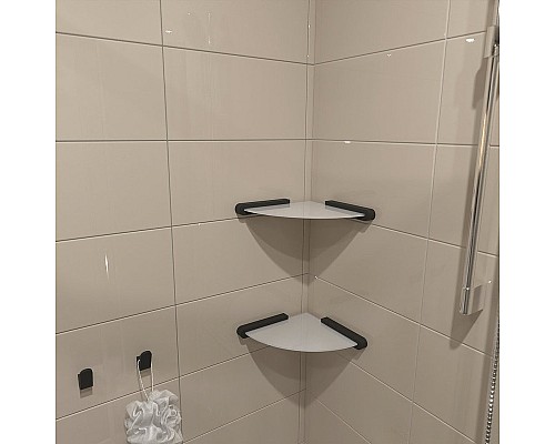 Стеклянная полка Altasan Лотос ЛТ71ЧМ угловая Черная матовая