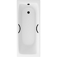 Чугунная ванна Delice Biove 170x75 DLR220509RB с черными матовыми ручками без антискользящего покрытия