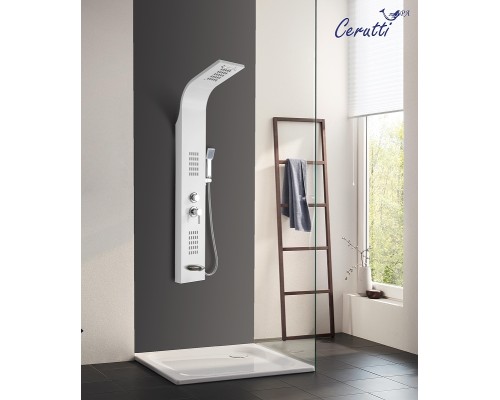 Душевая панель Ceruttispa Virginia W CT9990 с гидромассажем Белая