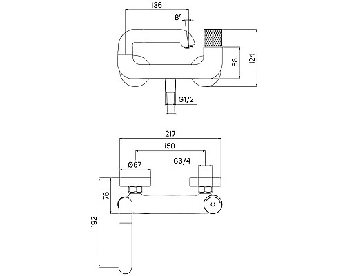 Смеситель для ванны Iddis Twist TWISBBTi02WA Хром