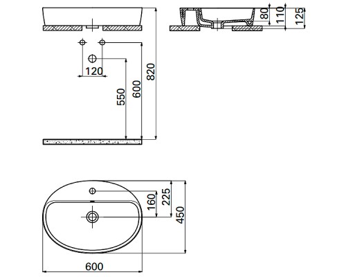 Раковина Creavit Loop 60 Белая