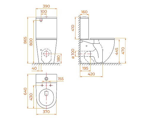 Унитаз компакт RGW SW-03 67420103-01 с бачком и сиденьем Микролифт