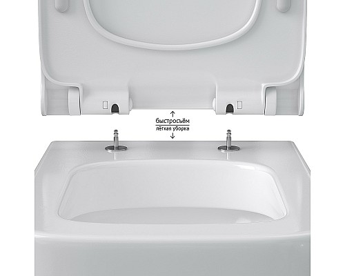 Комплект унитаза Berges Quattro S Rimless с инсталляцией Atom 043364 с сиденьем Микролифт и клавишей смыва Хром глянцевый