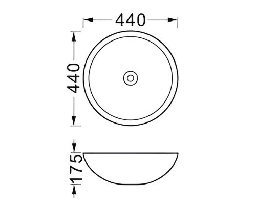 Раковина-чаша Aquatek 44 AQ5354-MG Серая матовая