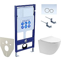Комплект унитаза с инсталляцией Aquatek Set Aquatek Европа T KDI15 с сиденьем Микролифт и Белой клавишей смыва