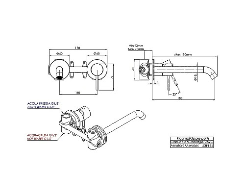Смеситель для раковины Remer X-Style X15PLBG Золото брашированное