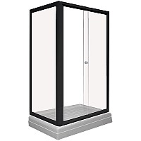 Душевой уголок Radomir Верчелли 120x80 R 1-03-6-2-0-0120 профиль Черный стекло прозрачное