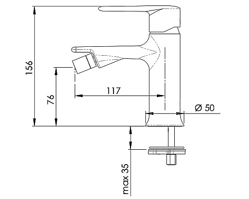 Смеситель для биде Remer Vanity V22 Хром