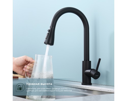 Смеситель для кухни Splenka S203.49.06 Черный матовый