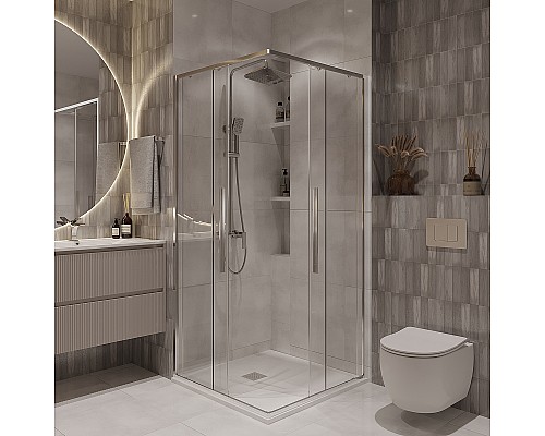 Душевой уголок Niagara Nova 90х90 NG-6623-34 профиль Хром стекло прозрачное