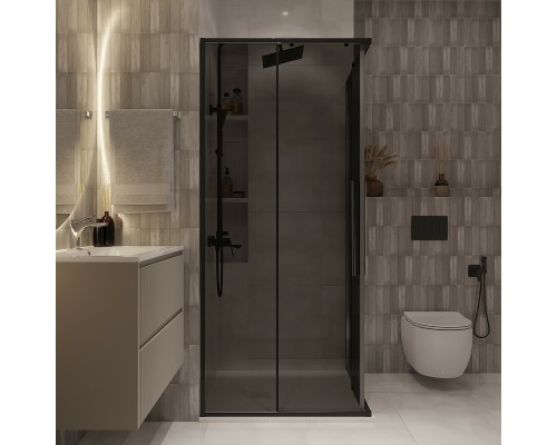 Душевой уголок Niagara Nova 80х80 NG-2822-34BLACK профиль Черный матовый стекло тонированное