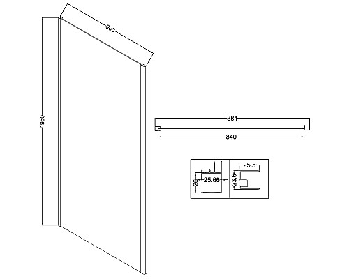 Душевая стенка Niagara Nova 90 NG-A90-34 профиль Хром стекло прозрачное