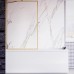 Шторка на ванну Veconi Palau 60 профиль Брашированное золото стекло прозрачное