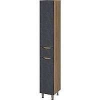 Шкаф пенал Bellezza Слим 30 L 4626502092426 Серый Натуральный дуб