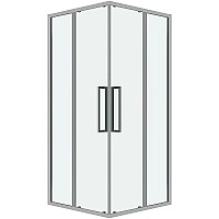 Душевой уголок Grossman Cosmo 80х80 300.K33.02.8080.10.00 профиль Хром стекло прозрачное