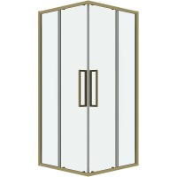 Душевой уголок Grossman Cosmo 80х80 300.K33.02.8080.32.00 профиль Золото сатин стекло прозрачное