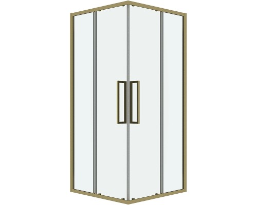 Душевой уголок Grossman Cosmo 80х80 300.K33.02.8080.32.00 профиль Золото сатин стекло прозрачное