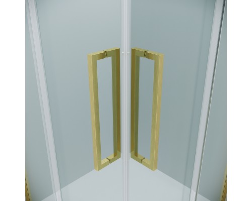 Душевой уголок Grossman Cosmo 80х80 300.K33.02.8080.32.00 профиль Золото сатин стекло прозрачное