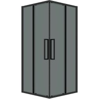 Душевой уголок Grossman Cosmo 80х80 300.K33.02.8080.21.10 профиль Черный матовый стекло тонированное