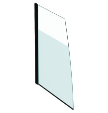 Шторка на ванну Jacob Delafon Serenity 90x145 E4933-BL профиль Черный матовый стекло матовое