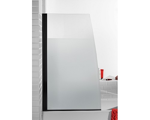 Шторка на ванну Jacob Delafon Serenity 90x145 E4933-BL профиль Черный матовый стекло матовое